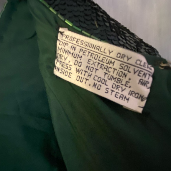 Stunning Fully Beaded & Sequined Emerald Green Mini Dress Silk - Picture 15 of 16